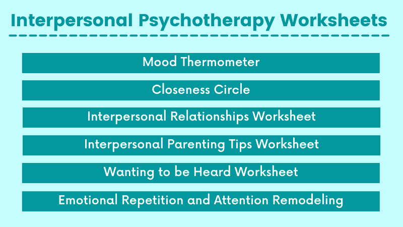 Interpersonal Psychotherapy Worksheets
